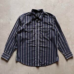 vintage wrangler striped western button up shirt